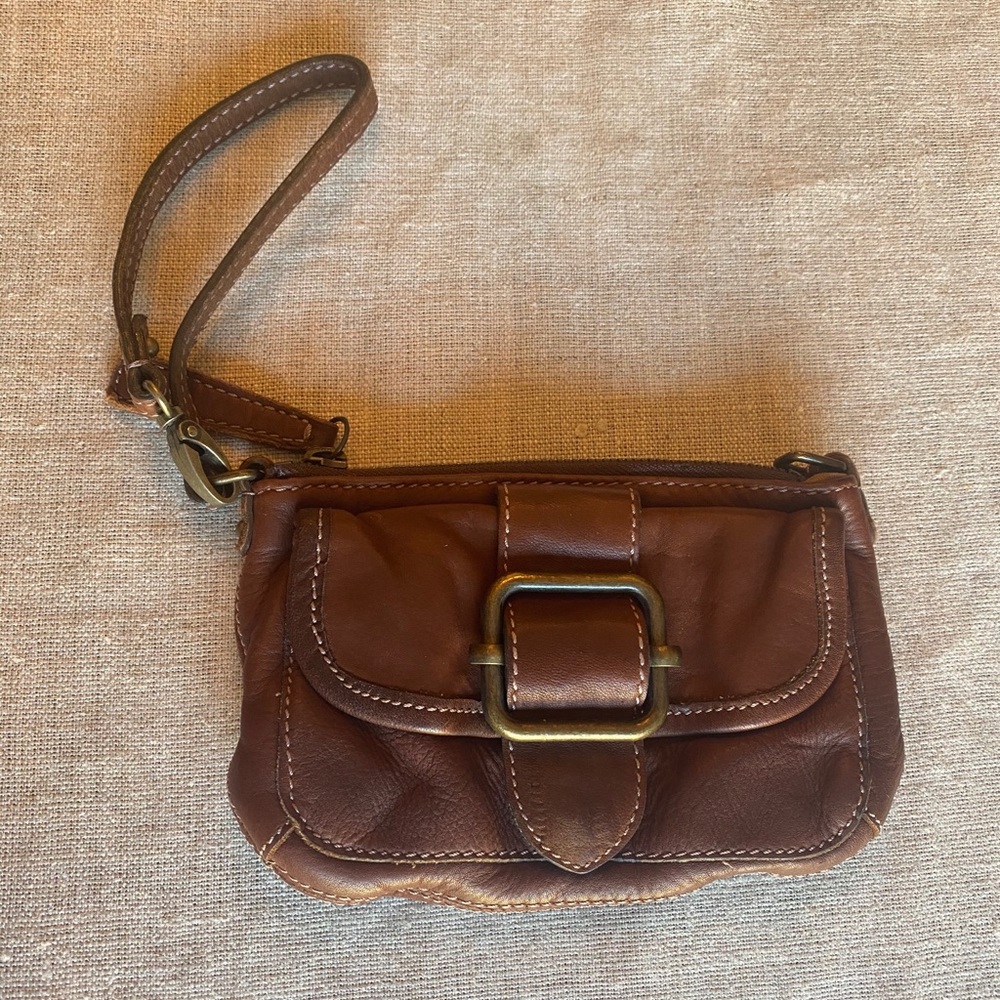 Banana Republic Brown Leather Clutch/Wristlet